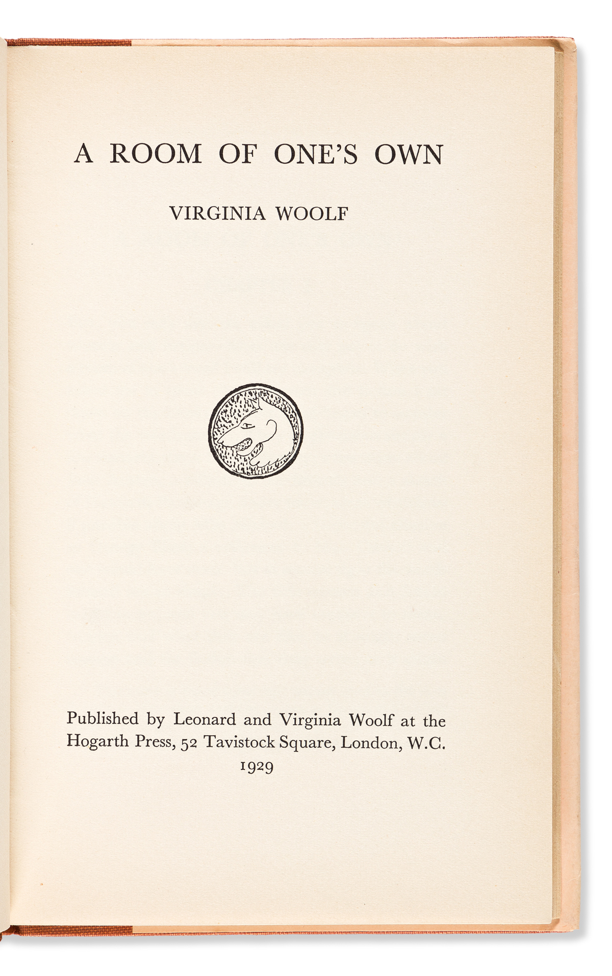 Woolf, Virginia (1882-1941) A Room of Ones Own.